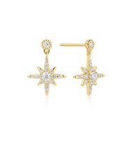 ANIA HAIE DANGLING NOVA STAR STUD EARRINGS