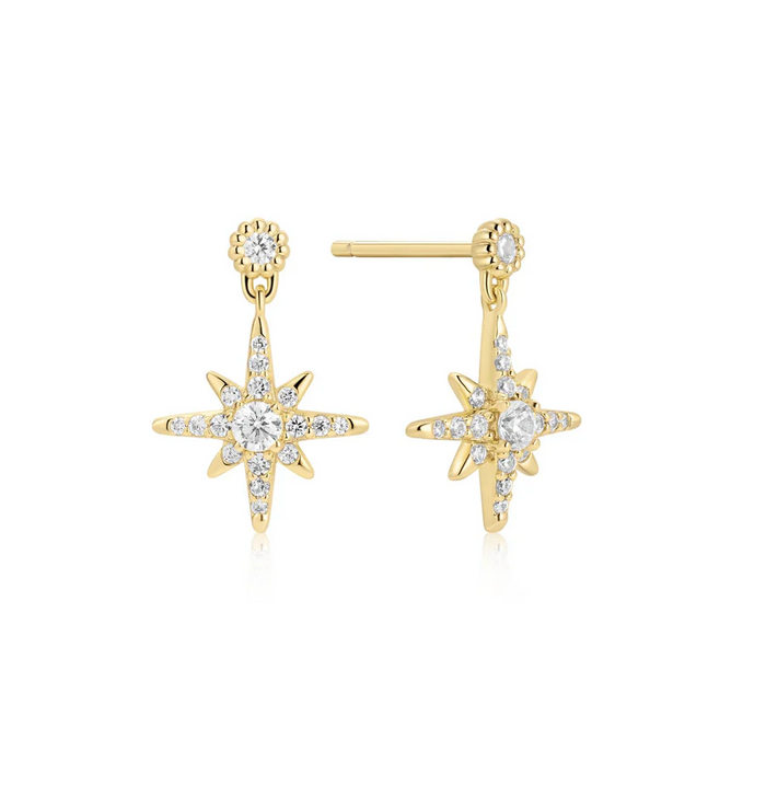 ANIA HAIE DANGLING NOVA STAR STUD EARRINGS