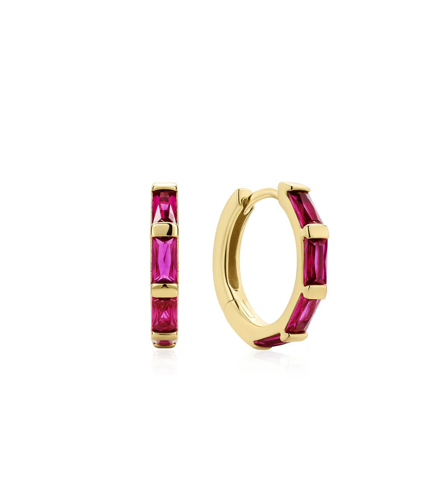 ANIA HAIE ROSÉ HOLIDAY HUGGIE HOOP EARRINGS