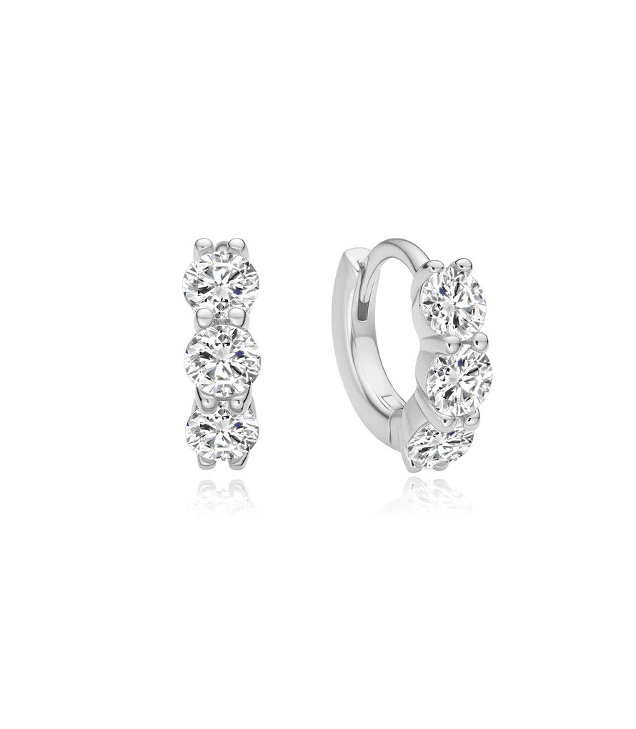 ANIA HAIE TRIO SPARKLE HUGGIE HOOP EARRINGS