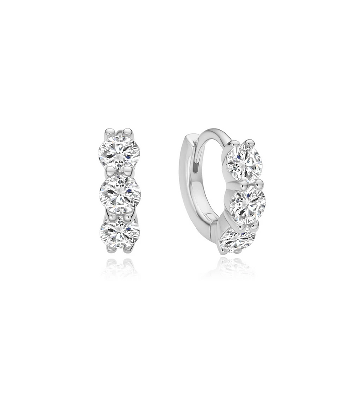 ANIA HAIE TRIO SPARKLE HUGGIE HOOP EARRINGS