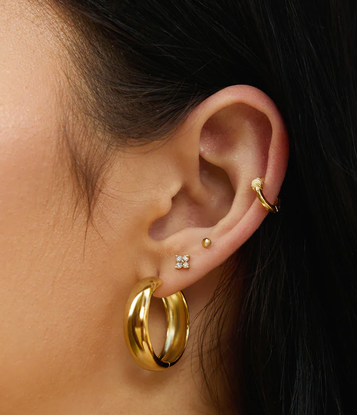 ANIA HAIE FOUR-PETAL STUD EARRINGS