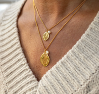 CLAUDIA BRADBY X MIDLIFECHIC MICRO MANTRA NECKLACE WITH SINGLE PEARL CHARM