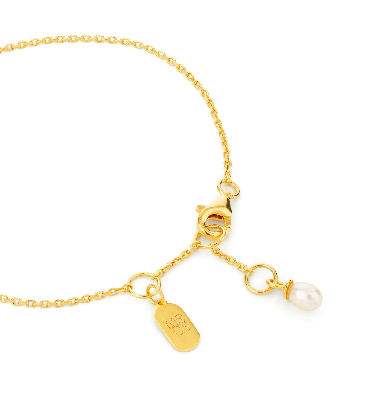 CLAUDIA BRADBY X MIDLIFECHIC MANTRA DISC BRACELET WITH SINGLE PEARL CHARM