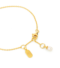 CLAUDIA BRADBY X MIDLIFECHIC MANTRA DISC BRACELET WITH SINGLE PEARL CHARM