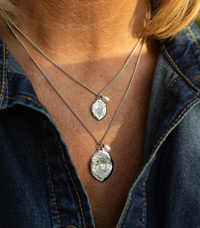 CLAUDIA BRADBY X MIDLIFECHIC MANTRA NECKLACE WITH SINGLE PEARL CHARM