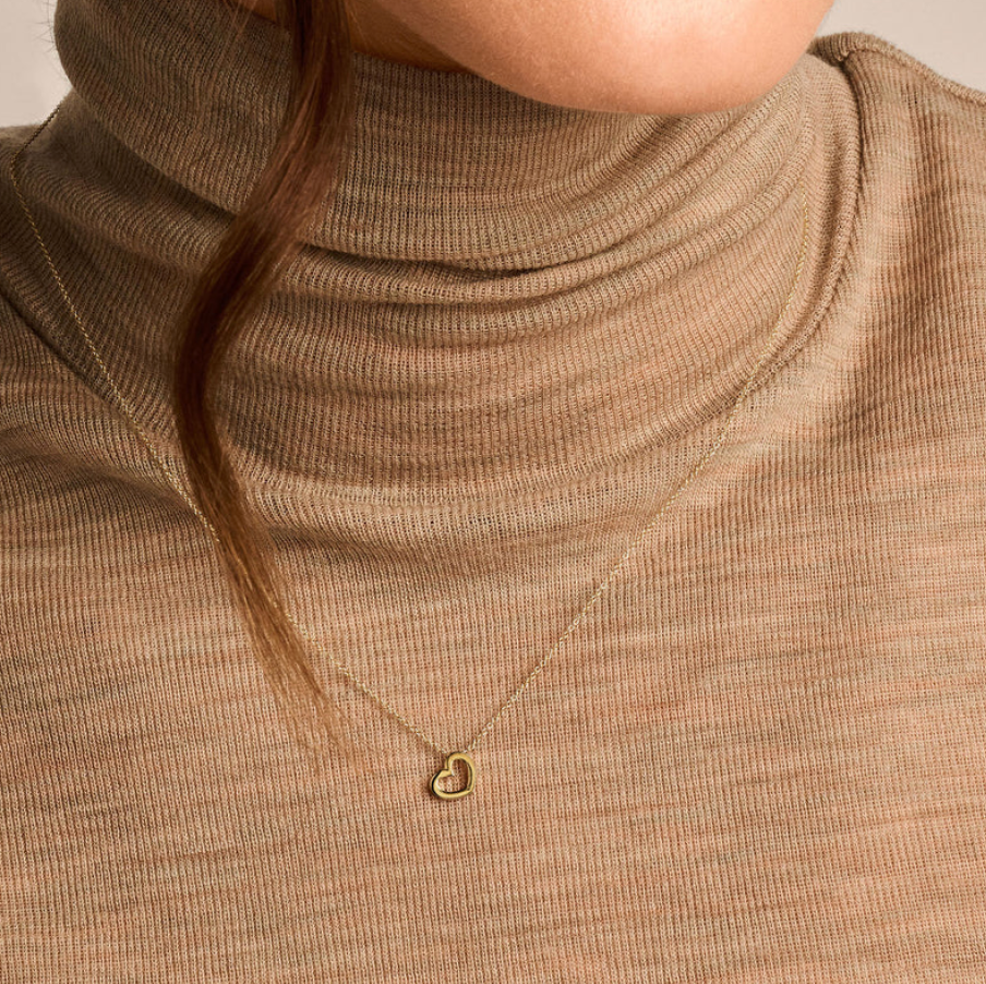 BLUSH 14K YELLOW GOLD OPEN HEART NECKLACE