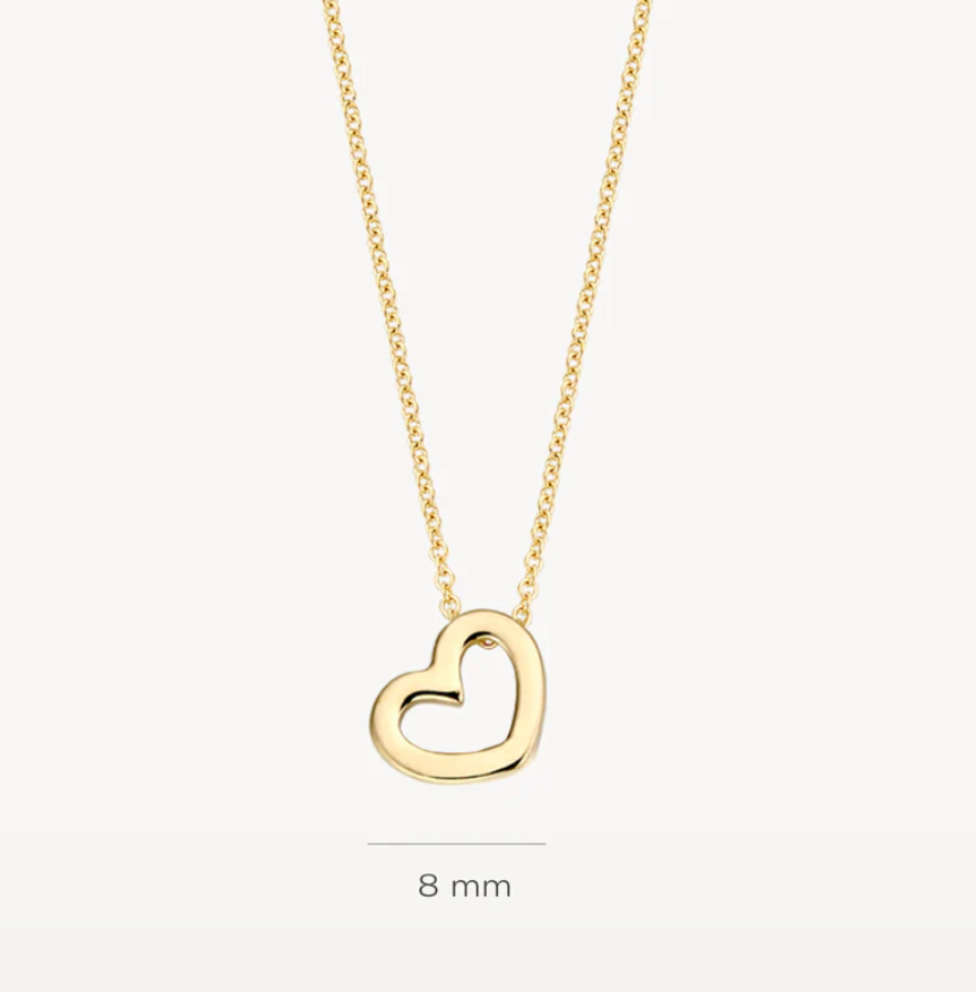 BLUSH 14K YELLOW GOLD OPEN HEART NECKLACE