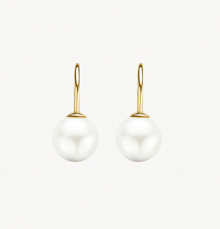 BLUSH 14K YELLOW GOLD & PEARL SMALL DROP EARRINGS