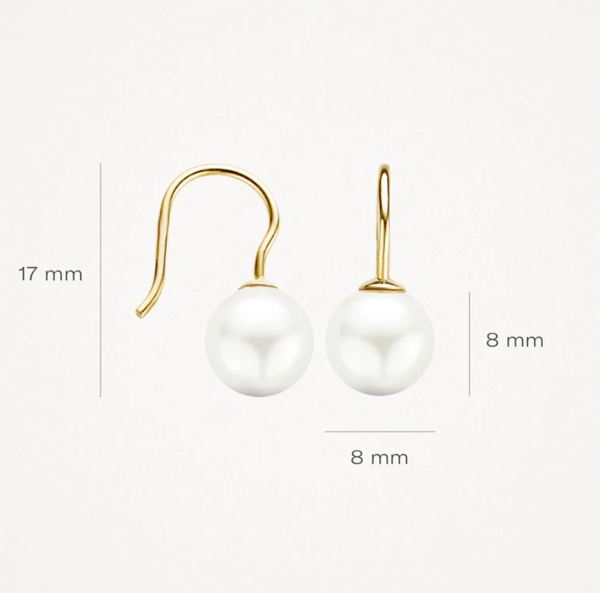 BLUSH 14K YELLOW GOLD & PEARL SMALL DROP EARRINGS