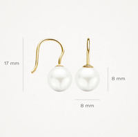 BLUSH 14K YELLOW GOLD & PEARL SMALL DROP EARRINGS