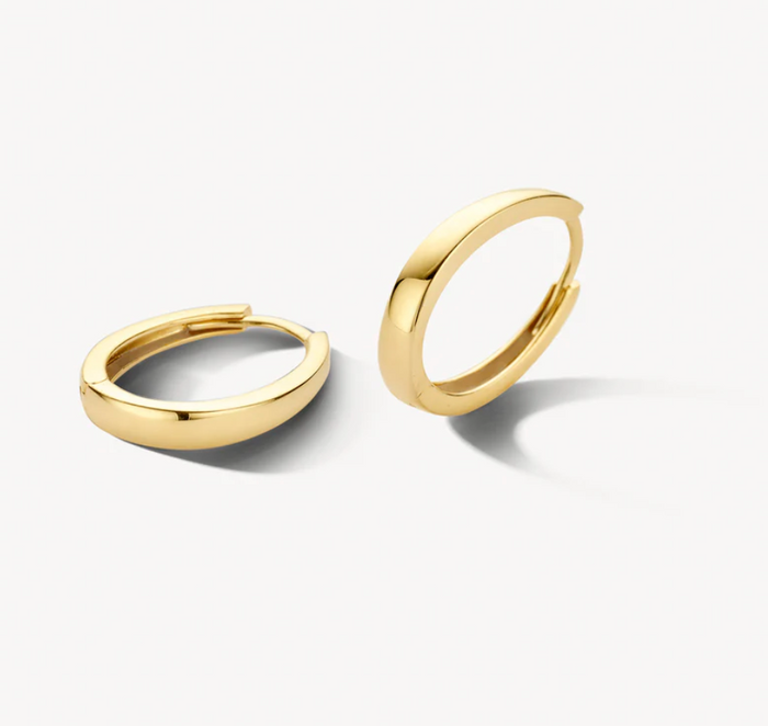 BLUSH 14K YELLOW GOLD POLISHED OVAL HOOP EARRINGS