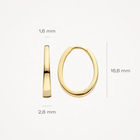 BLUSH 14K YELLOW GOLD POLISHED OVAL HOOP EARRINGS