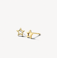 BLUSH 14K YELLOW GOLD OPEN STAR STUD EARRINGS