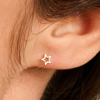 BLUSH 14K YELLOW GOLD OPEN STAR STUD EARRINGS