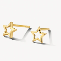BLUSH 14K YELLOW GOLD OPEN STAR STUD EARRINGS