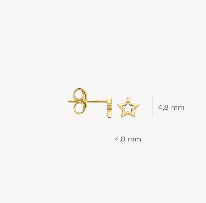 BLUSH 14K YELLOW GOLD OPEN STAR STUD EARRINGS