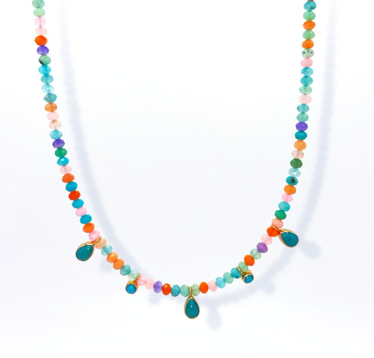 ANNA BECK FRIDA BEADED CHARM NECKLACE
