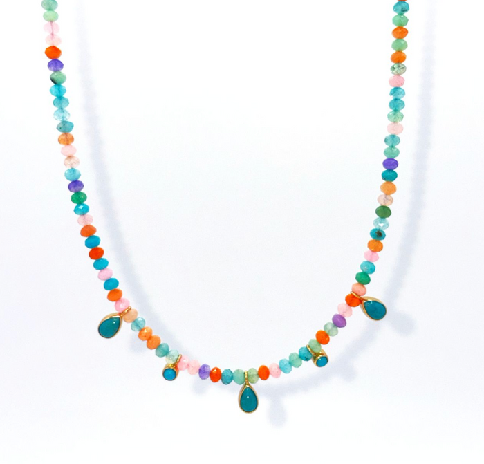 ANNA BECK FRIDA BEADED CHARM NECKLACE