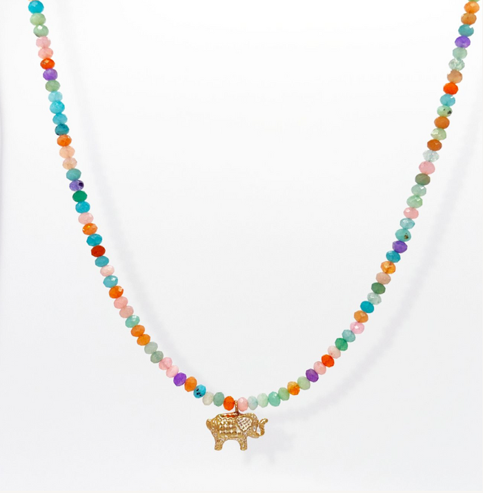 ANNA BECK FRIDA BEADED ELEPHANT NECKLACE