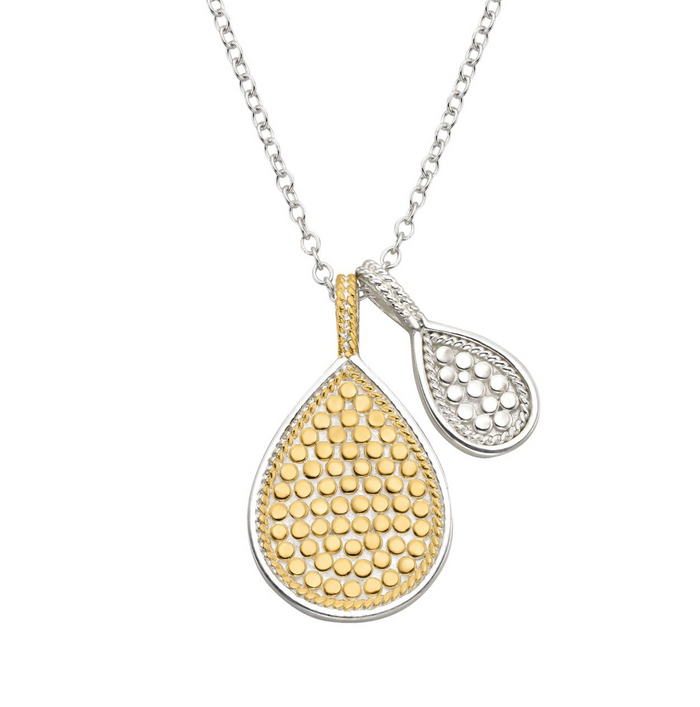 ANNA BECK CIRCLE OF LIFE DIVIDED TEARDROP NECKLACE