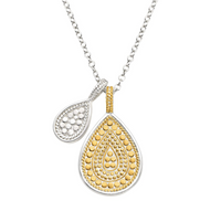 ANNA BECK CIRCLE OF LIFE DIVIDED TEARDROP NECKLACE