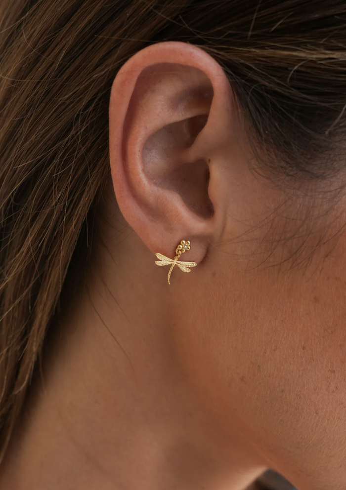ESTELLA BARTLETT FLOWER DRAGONFLY DROP EARRINGS