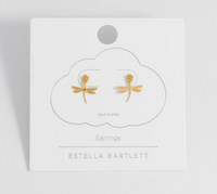 ESTELLA BARTLETT FLOWER DRAGONFLY DROP EARRINGS