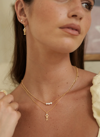 ESTELLA BARTLETT LOBSTER PEARL HOOP EARRINGS