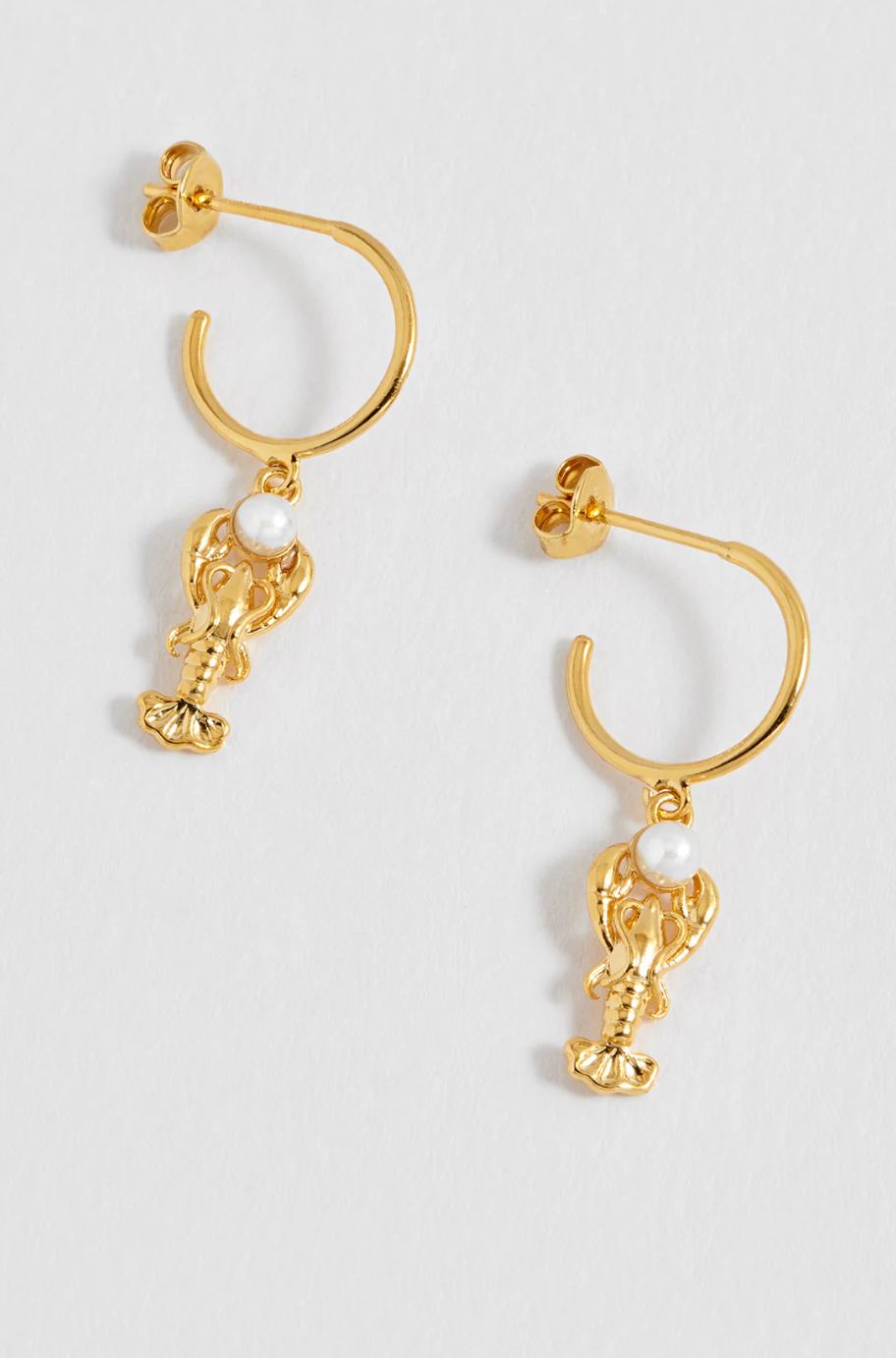 ESTELLA BARTLETT LOBSTER PEARL HOOP EARRINGS
