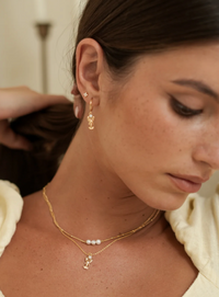 ESTELLA BARTLETT LOBSTER PEARL HOOP EARRINGS