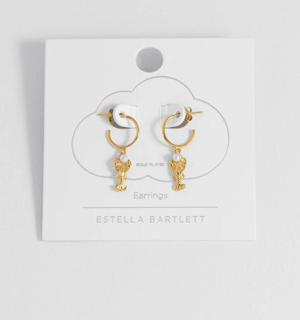 ESTELLA BARTLETT LOBSTER PEARL HOOP EARRINGS
