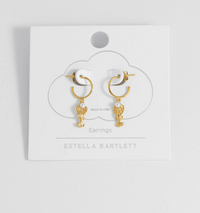 ESTELLA BARTLETT LOBSTER PEARL HOOP EARRINGS