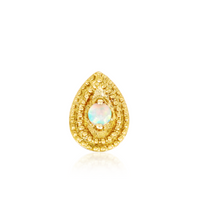 JUNIPURR PEAR OPAL MILLGRAIN 14K GOLD