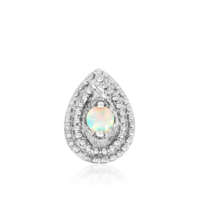 JUNIPURR PEAR OPAL MILLGRAIN 14K GOLD