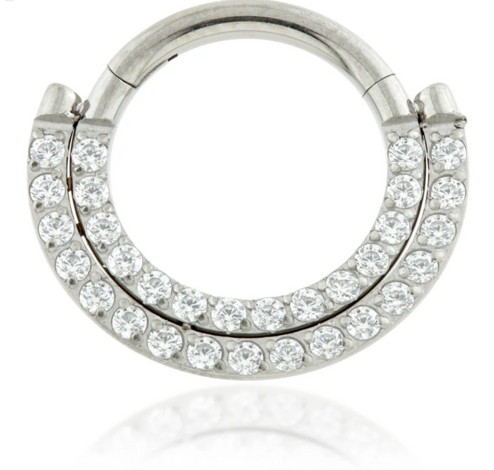 DOUBLE PAVÉ DAITH RING TITANIUM