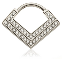 DOUBLE PAVÉ TRIANGLE DAITH RING TITANIUM