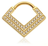 DOUBLE PAVÉ TRIANGLE DAITH RING TITANIUM
