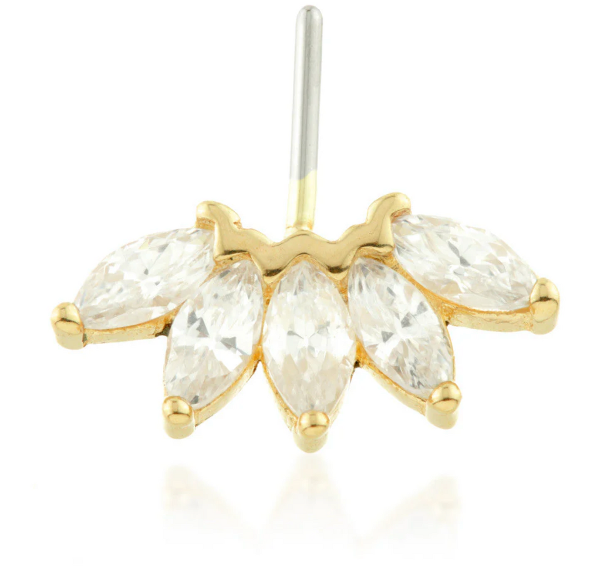 FRONT FACING MARQUISE FAN 14K GOLD