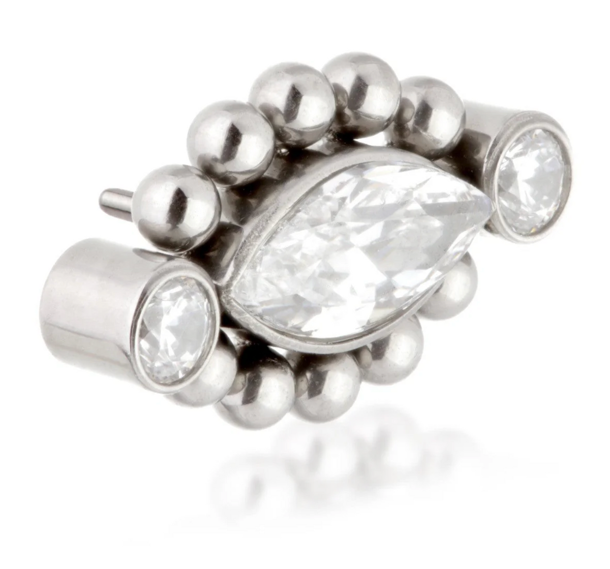 MILLEGRAINED MARQUISE WITH SIDE GEMS TITANIUM