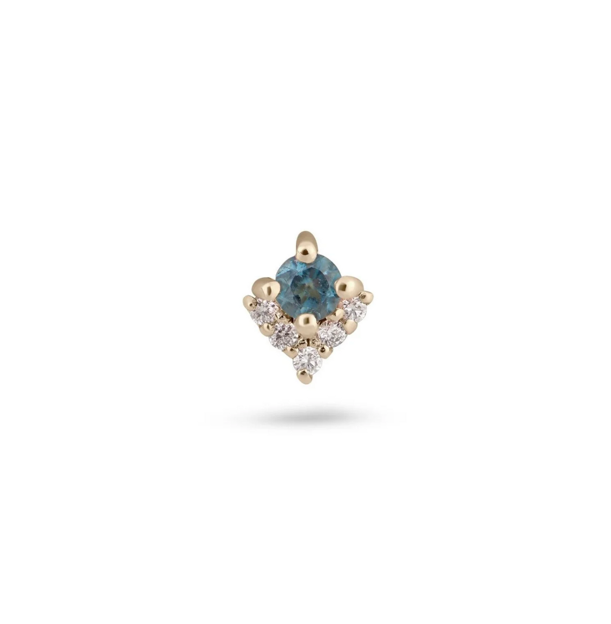 ZOHREH V LONDON BLUE TOPAZ AND DIAMOND ARROW  14K GOLD