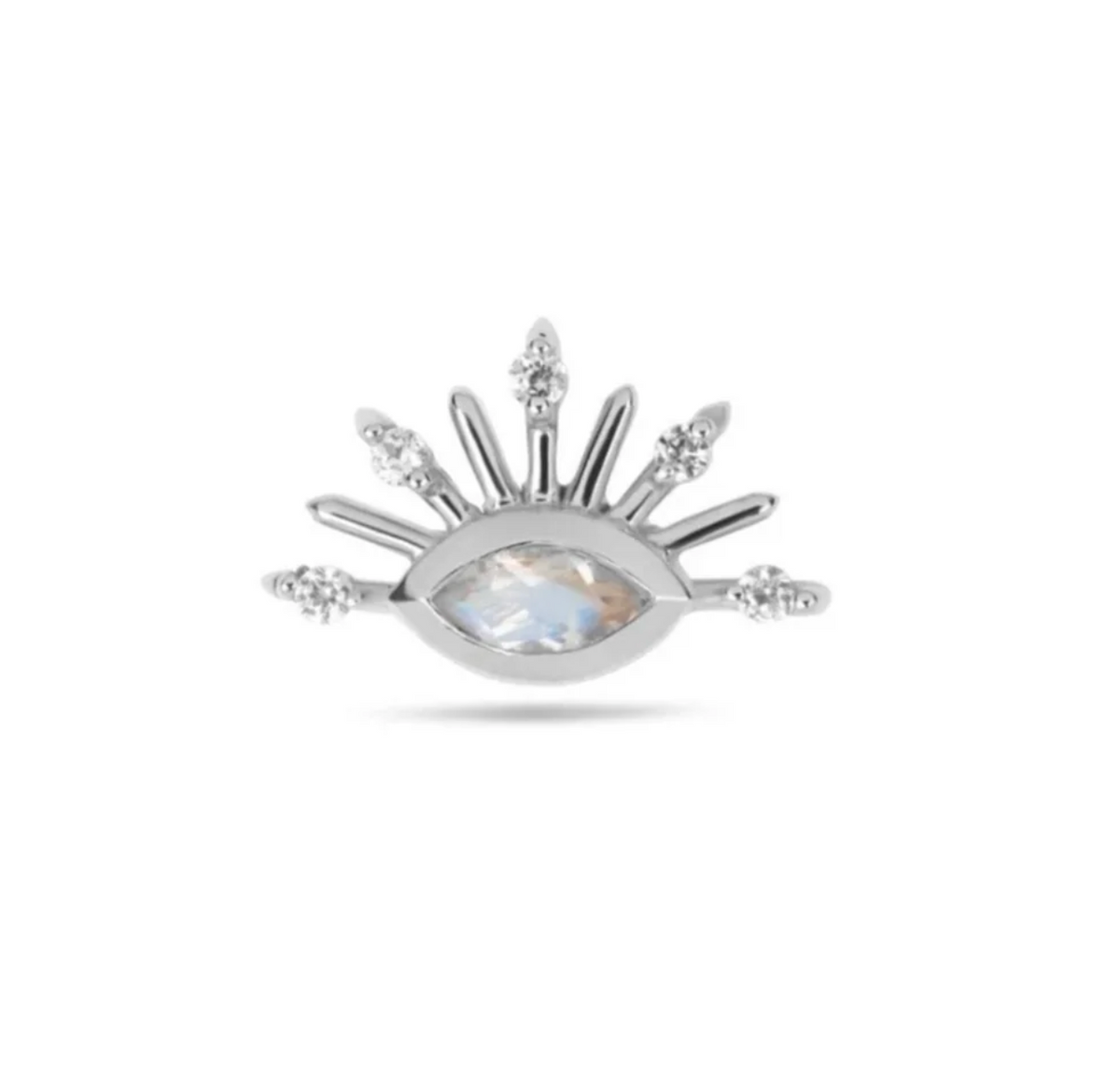 ZOHREH V SUNBURST MOONSTONE AND SAPPHIRE 14K GOLD