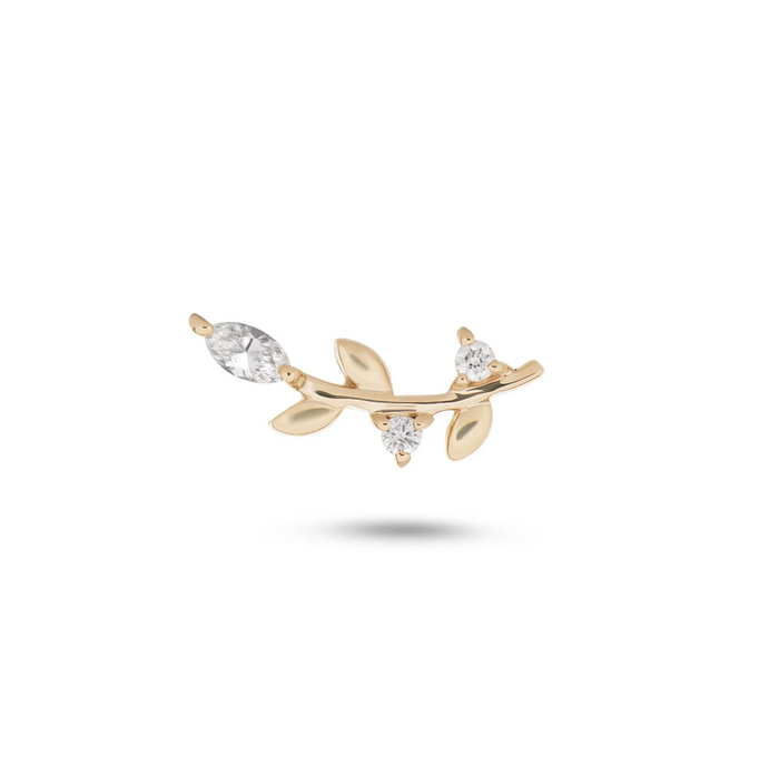 ZOHREH V DIAMOND LEAF 14K GOLD