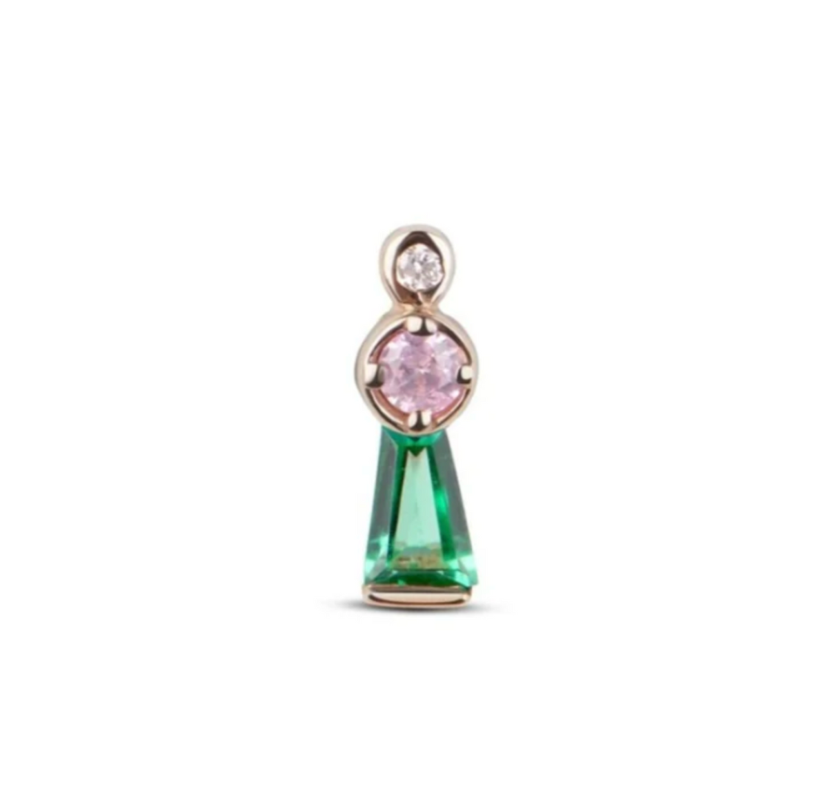 ZOHREH V EMERALD, PINK SAPPHIRE AND DIAMOND 14K GOLD