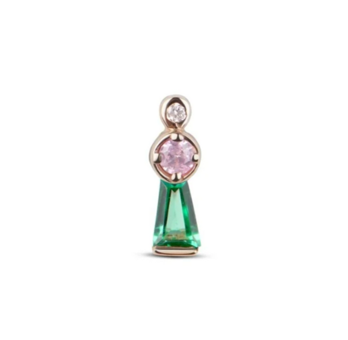 ZOHREH V EMERALD, PINK SAPPHIRE AND DIAMOND 14K GOLD