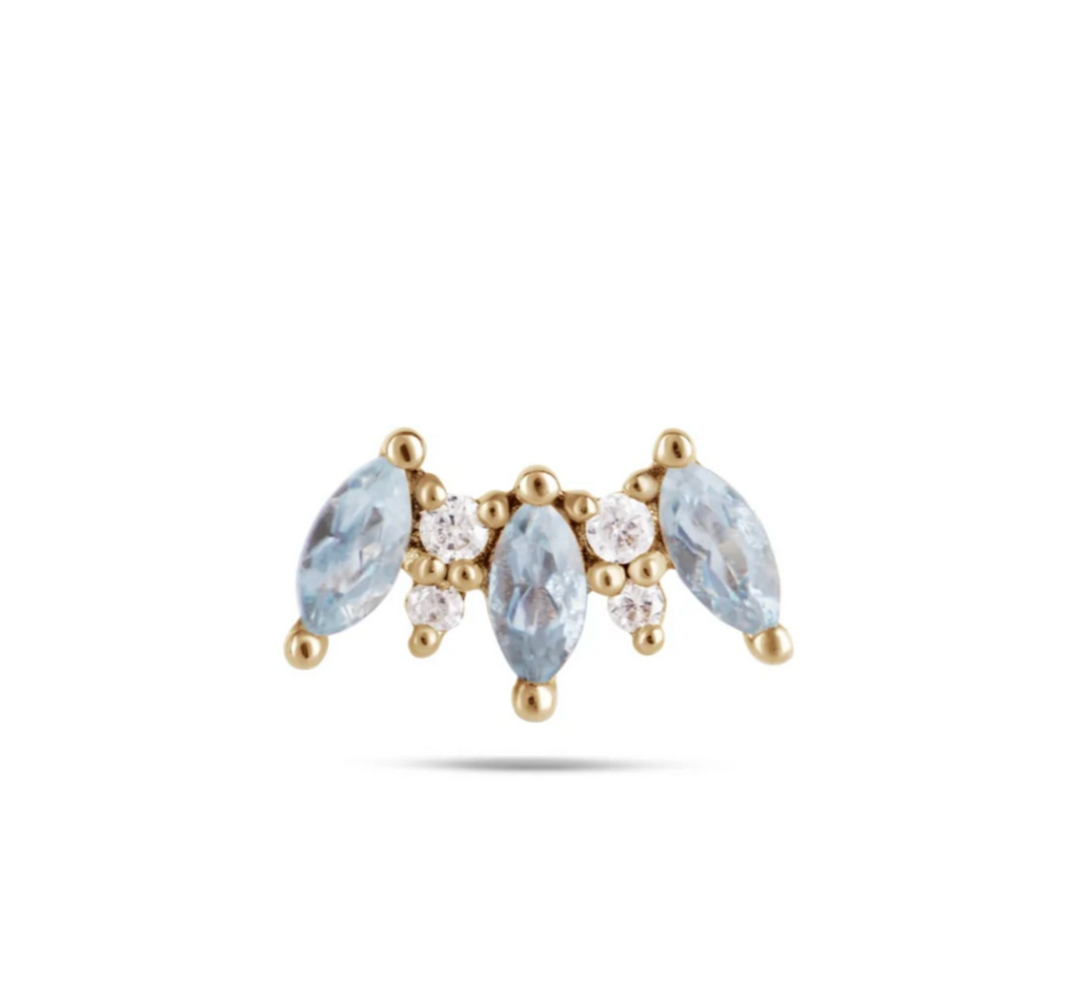 ZOHREH V AQUAMARINE AND DIAMOND FAN 14K GOLD