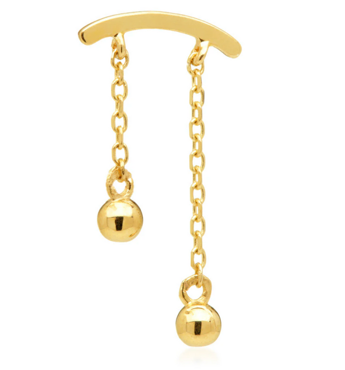 HANGING BALL CHAIN 14K GOLD