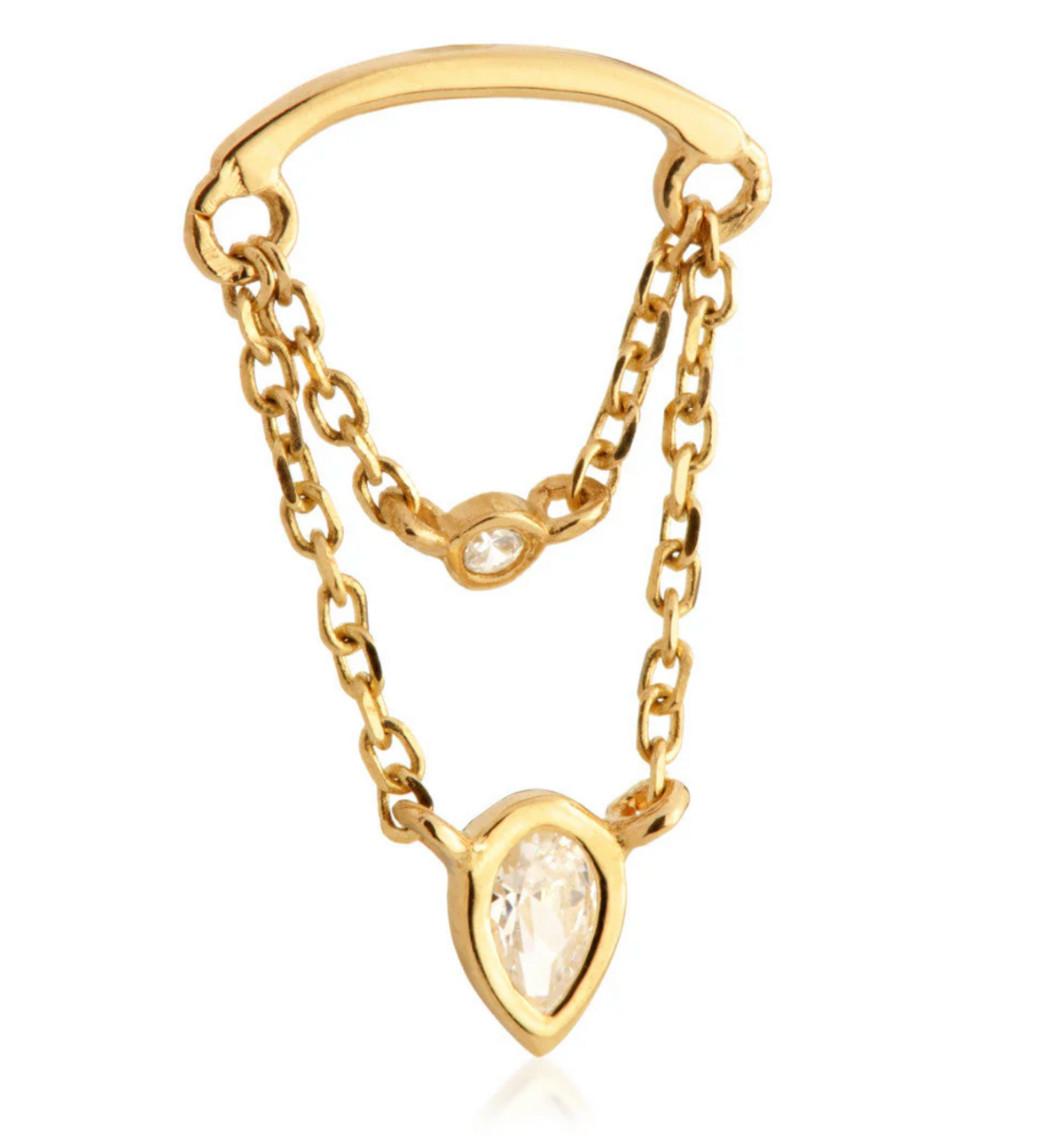 DOUBLE GEM CHAIN 14K GOLD