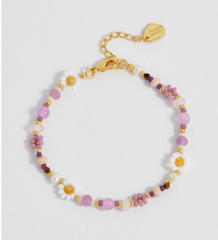 ESTELLA BARTLETT BEADED DAISY CHAIN FLOWER BRACELET