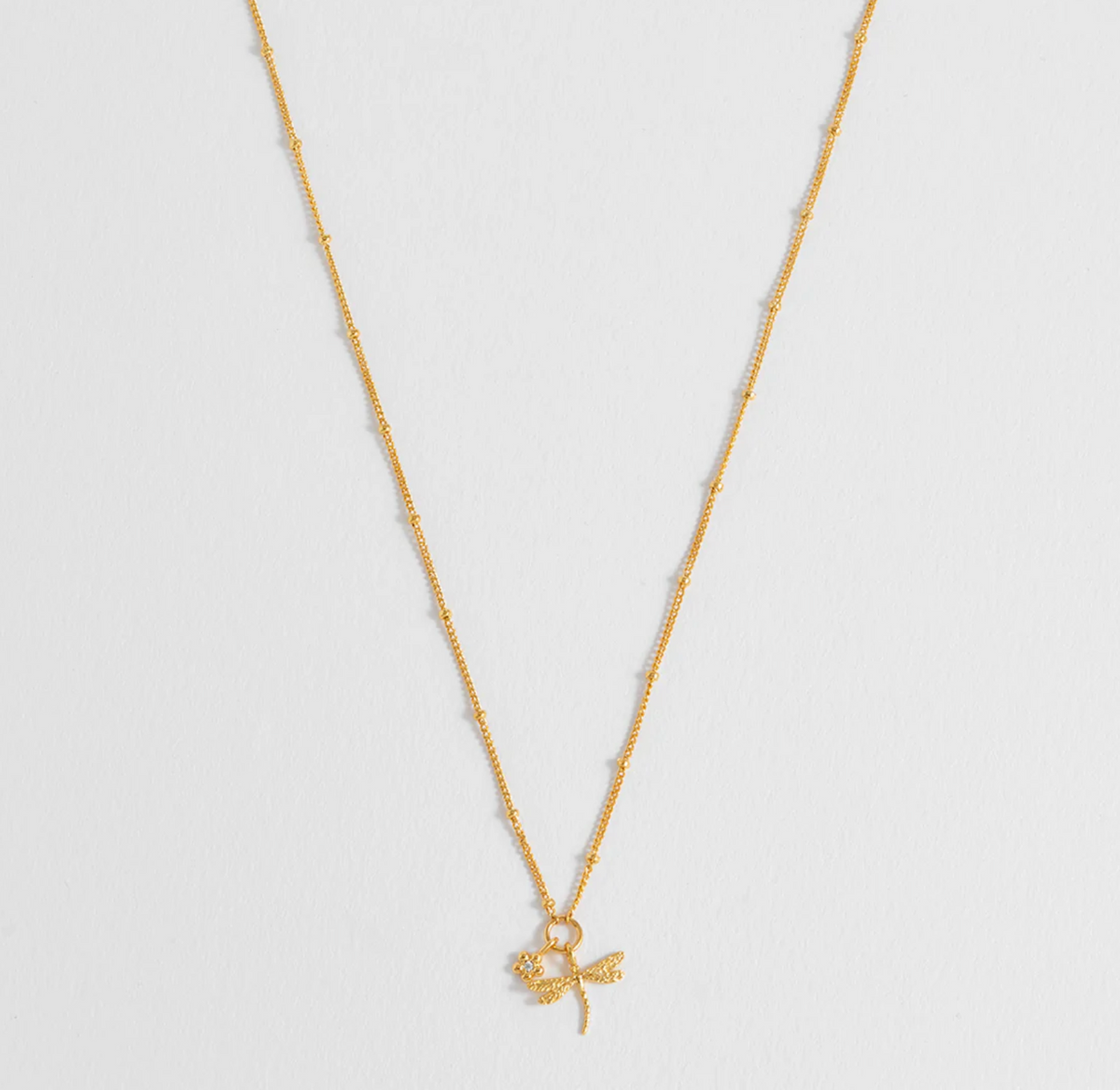 ESTELLA BARTLETT GOLD PLATED FLOWER AND DRAGONFLY NECKLACE